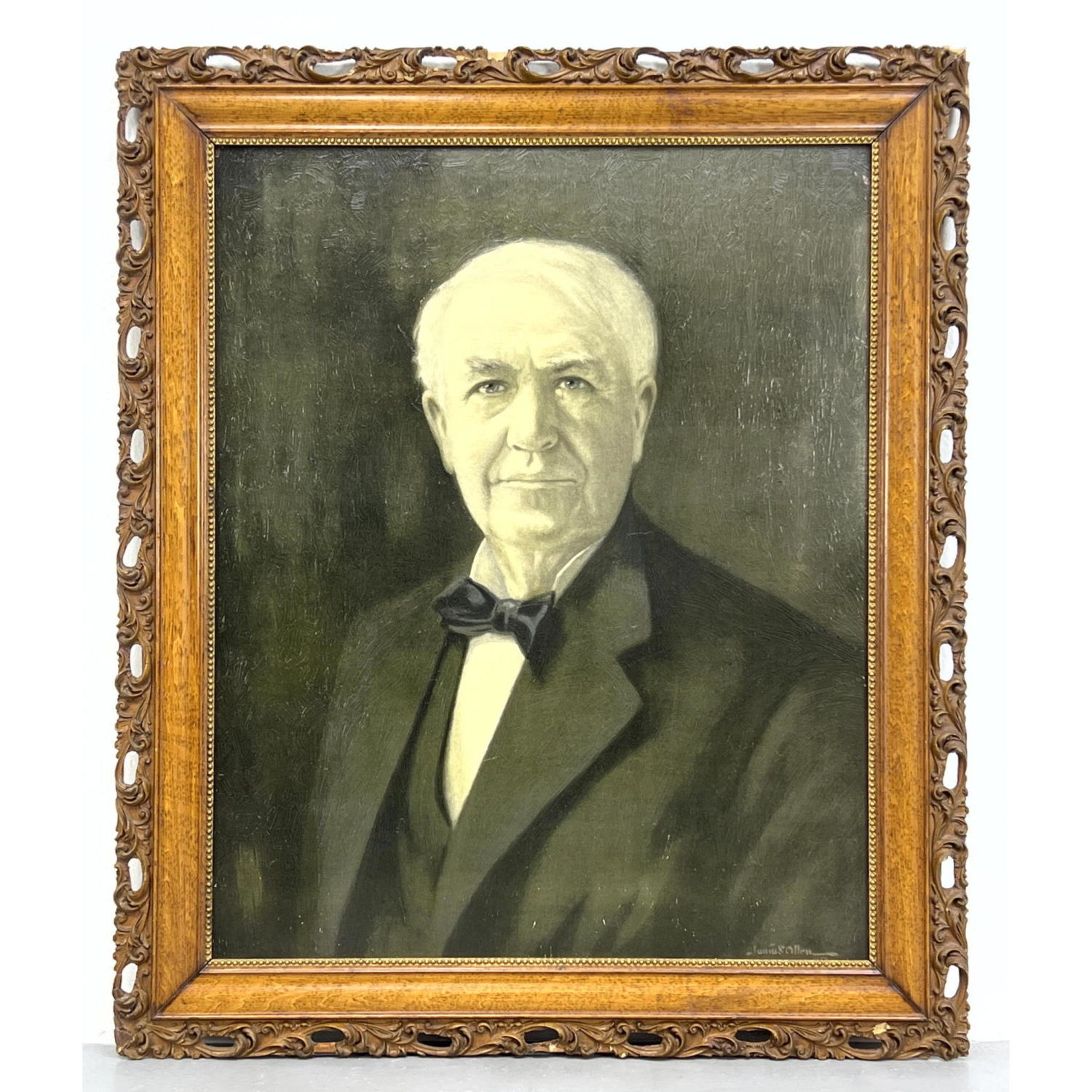 Appraisal: JS Allen Enhanced Print Thomas Edison Portrait Dimensions Image Size