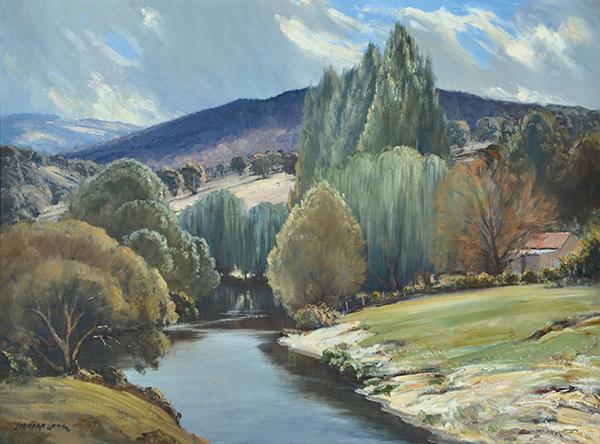 Appraisal: LEONARD LONG BORN The Threadbo at the Creek oil on