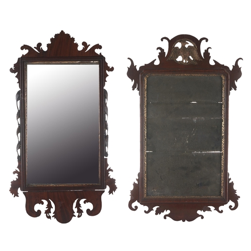 Appraisal: A George II fretted frame walnut mirror with gilt slip