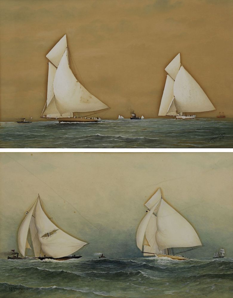 Appraisal: C MCKNIGHT SMITH AMERICAN th th CENTURY Pair of Gouaches