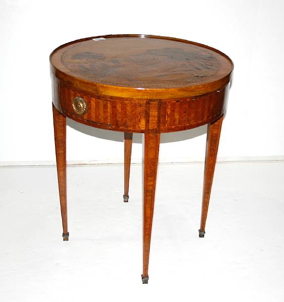 Appraisal: A Louis XVI inlaid mahogany table de mileau with later