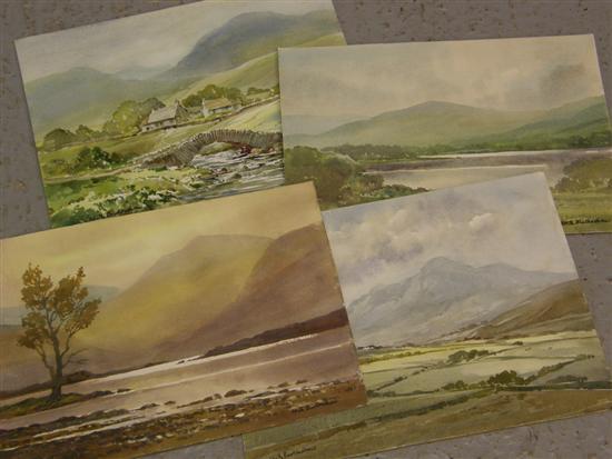 Appraisal: Keith Burtonshaw four watercolours of the Lake District Packhorse Bridge