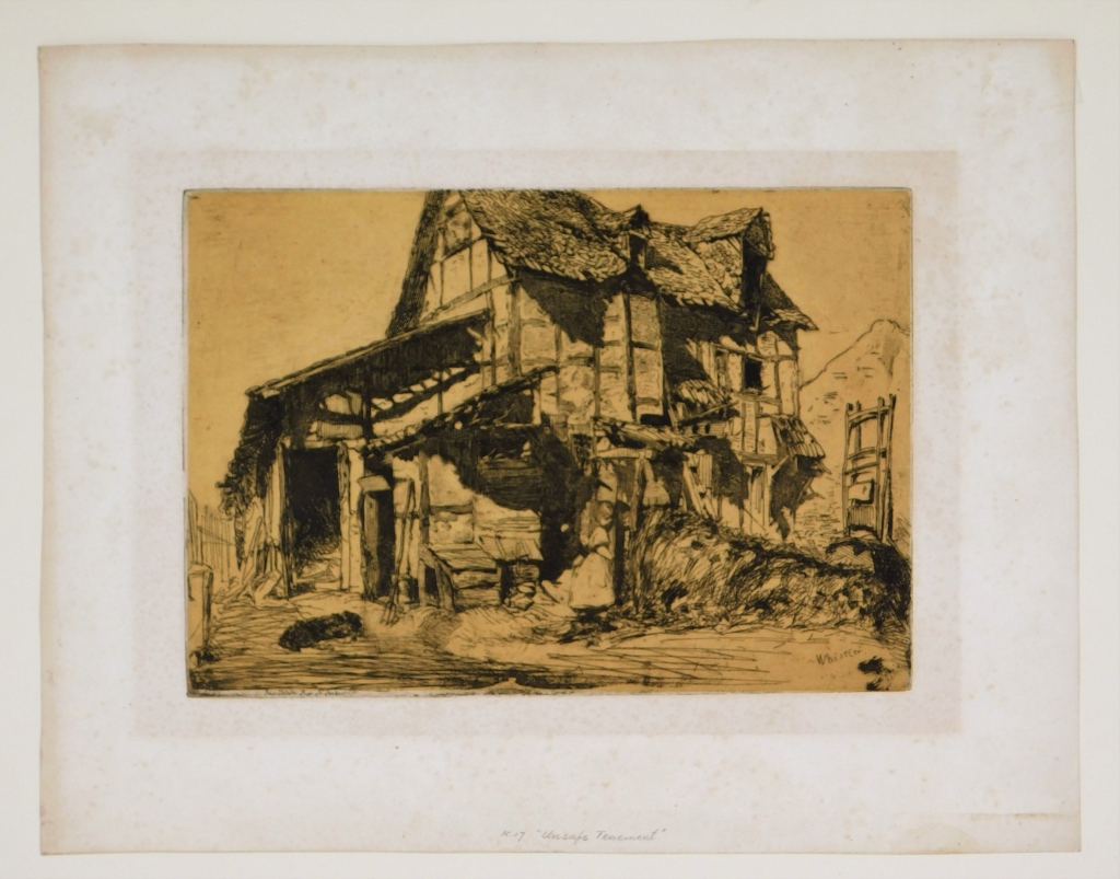 Appraisal: JAMES A MCNEIL WHISTLER TENEMENT OLD FARM ETCHING England France