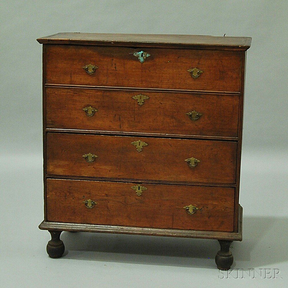 Appraisal: Pine Chest over Two Drawers New England early th century