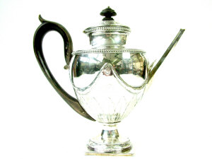 Appraisal: th th century white metal classical style tea pot the