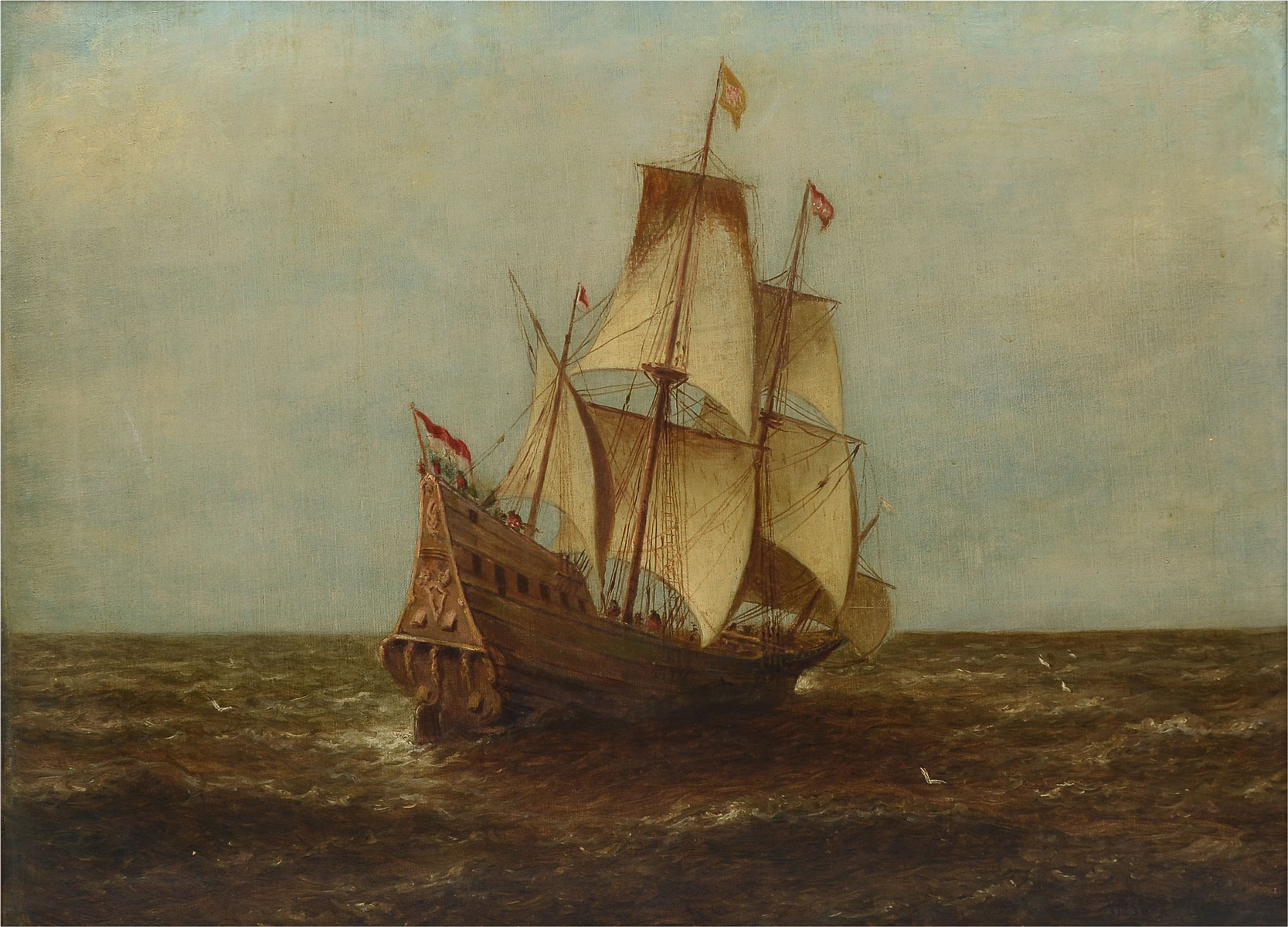 Appraisal: WEBBER Wesley American - Ship at Full Sail Oil Canvas