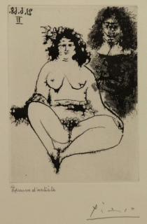 Appraisal: PICASSO Pablo Series Etching Plate Grosse Prostitute et Mousquetaire Artist's