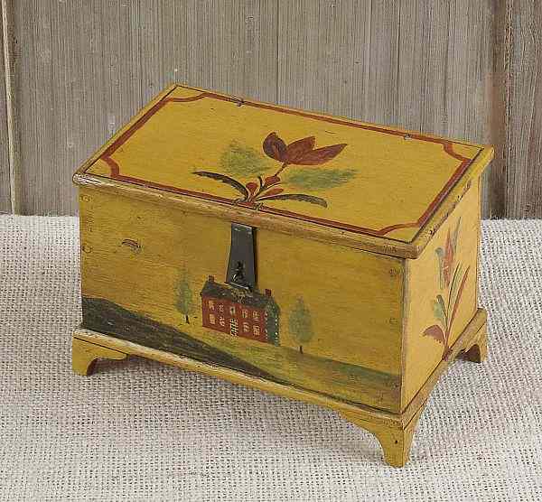 Appraisal: Jonas Weber Lancaster County Pennsylvania ca painted pine dresser box