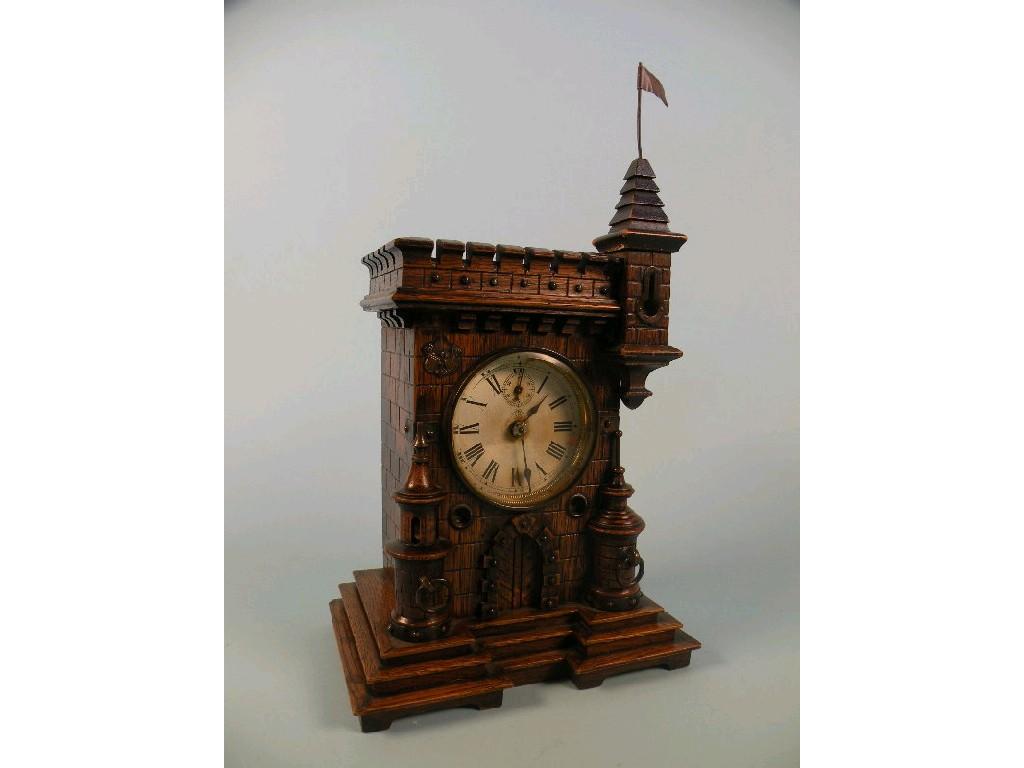 Appraisal: A late thC Junghans of Germany oak cased mantel clock