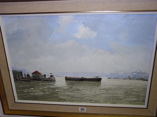 Appraisal: ROY PERRY British - Thames Barges signed lower right oil