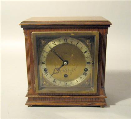 Appraisal: Edwardian oak mantle clockretailed by mappin webb