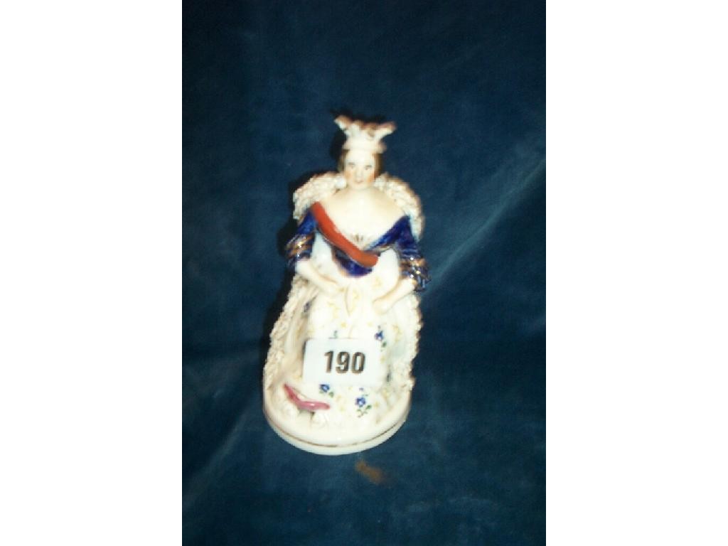 Appraisal: A th century Staffordshire figure of Queen Victoria seated -