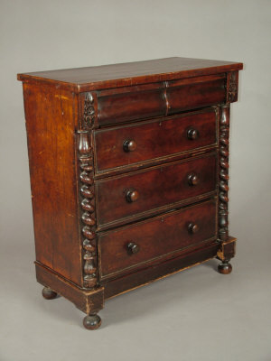 Appraisal: A mahogany chest mid th century of two short and