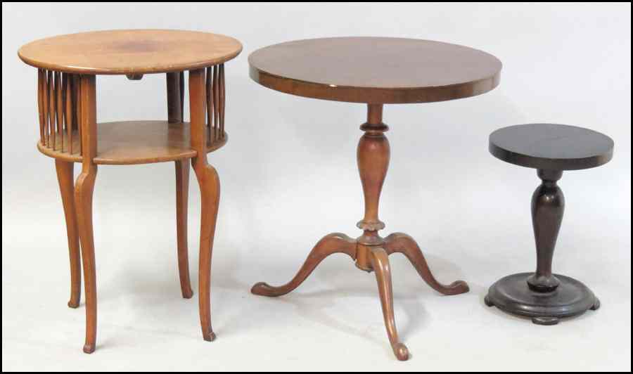 Appraisal: MAHOGANY SIDE TABLE Together with two other side tables Largest