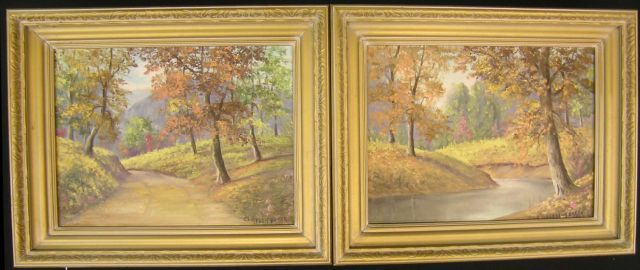 Appraisal: Clayson Baker IN - x Pair Oil on Board Signed