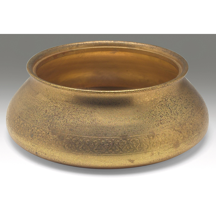 Appraisal: Tiffany Studios bowl low form in bronze original gold dore