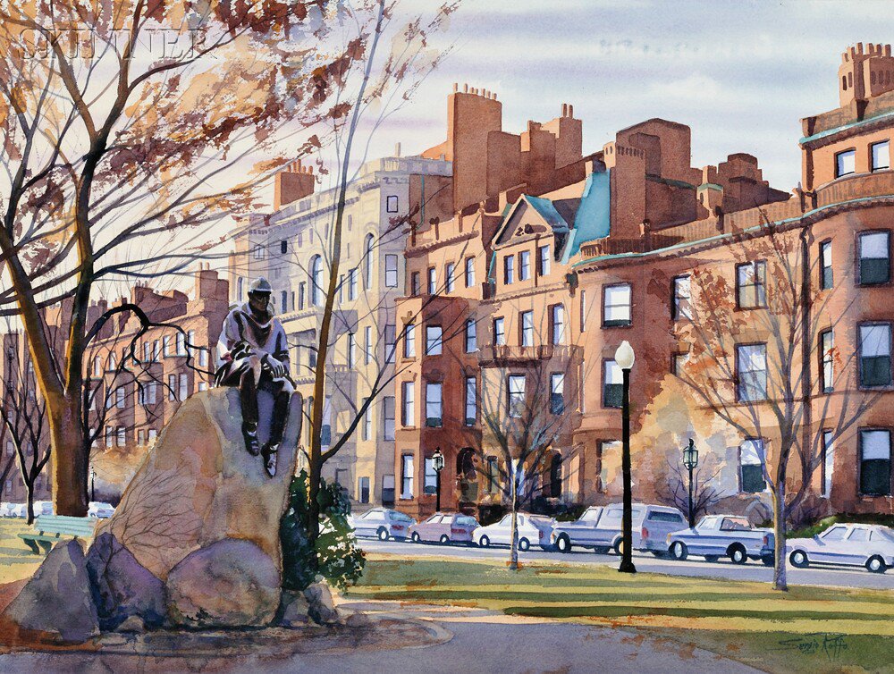 Appraisal: Sergio Roffo American b Late Afternoon Commonwealth Avenue Mall Boston