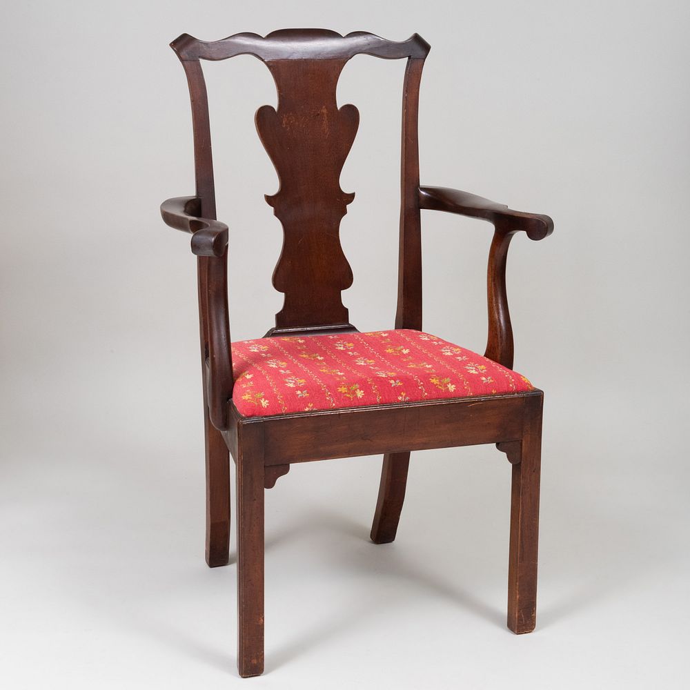 Appraisal: George III Style Provincial Mahogany Armchair x x in Property