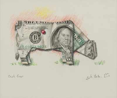 Appraisal: Gayle B Tate American b Cash Cow Graphite and colored