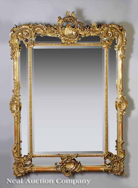 Appraisal: A Fine Belle Epoque Carved Giltwood Mirror in the Louis