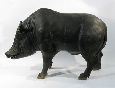 Appraisal: A modern bronze of a standing boar cm in