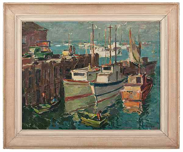 Appraisal: Monterey Boats by Impressionist Frank Myers Frank Myers American -