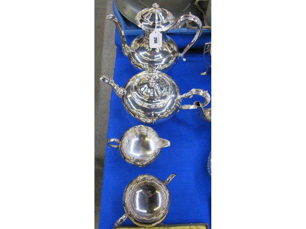 Appraisal: Four piece silver plated tea service