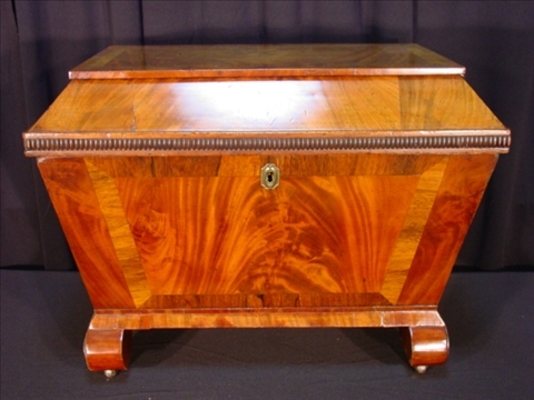 Appraisal: REGENCY MAHOGANY SARCOPHAGUS CELLARETTE Early th century having an inverted