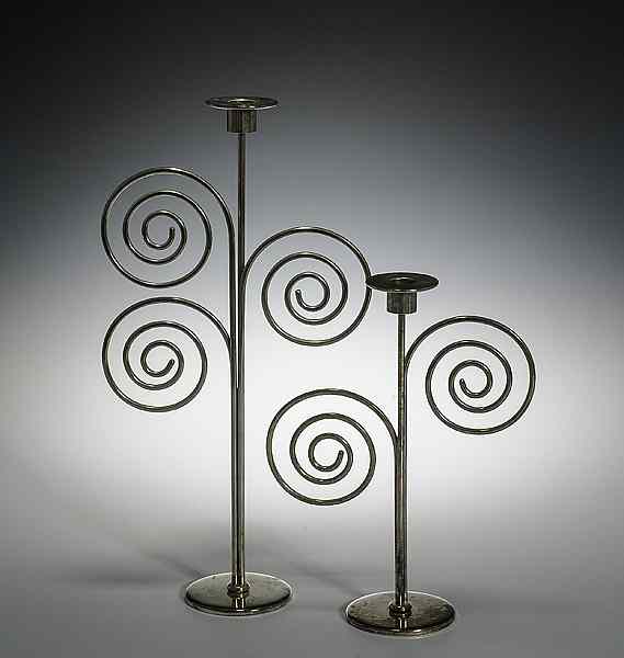 Appraisal: Lino Sabatini Candlesticks Italian ca s Candlesticks of two sizes