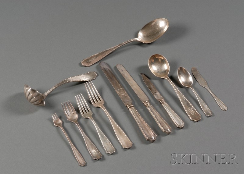 Appraisal: Tiffany Co Sterling Marquise Pattern Flatware Service c twelve each