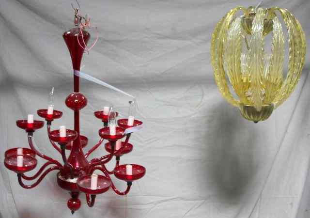 Appraisal: Two Vintage Venetian Chandeliers As Found Includes a arm deep