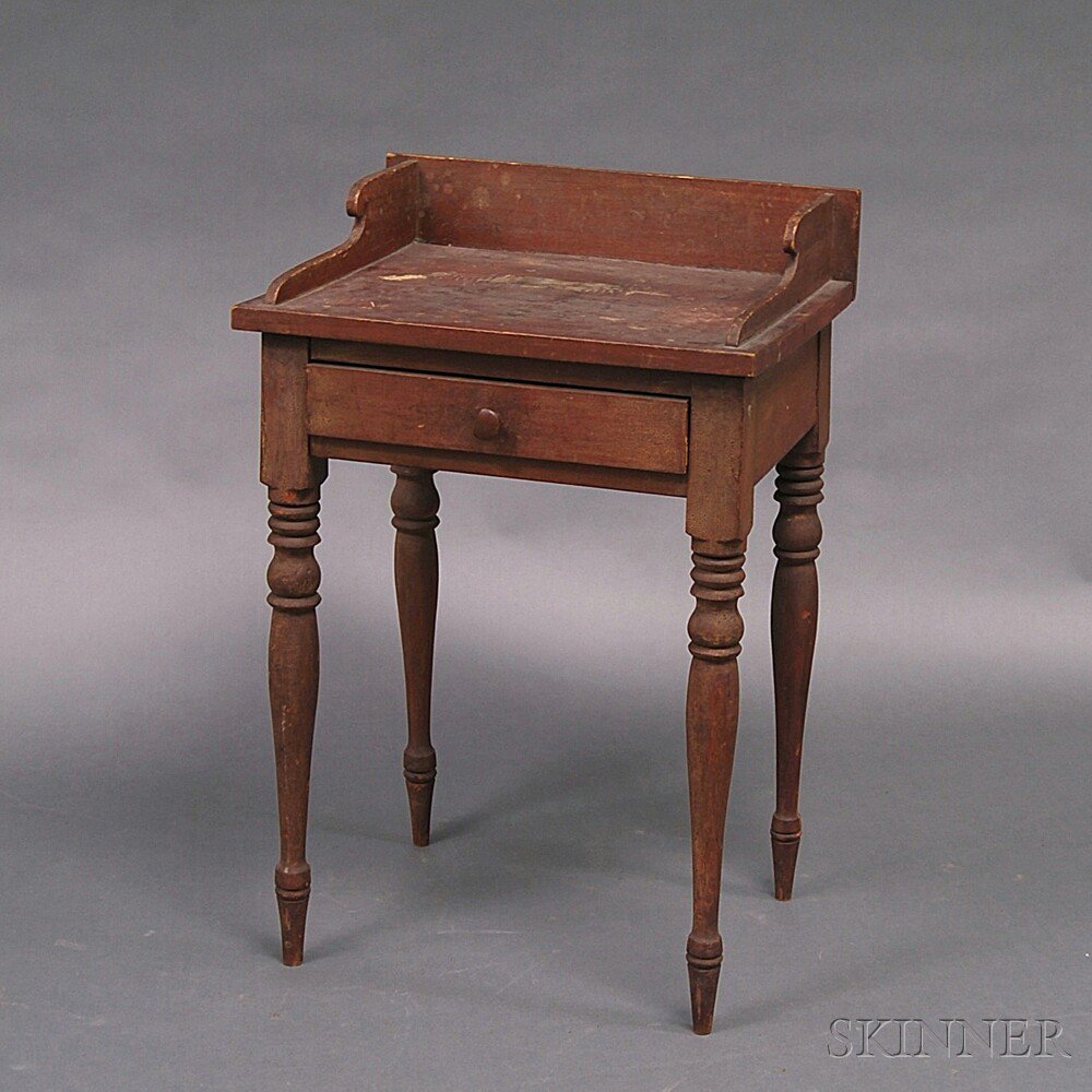 Appraisal: Federal Red-painted One-drawer Stand New England early th century the