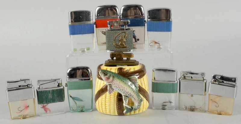 Appraisal: Lot of Approximately Fishing Lighters Condition Good Size Largest -