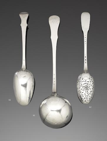 Appraisal: An th century provincial French silver olive spoon stamped with