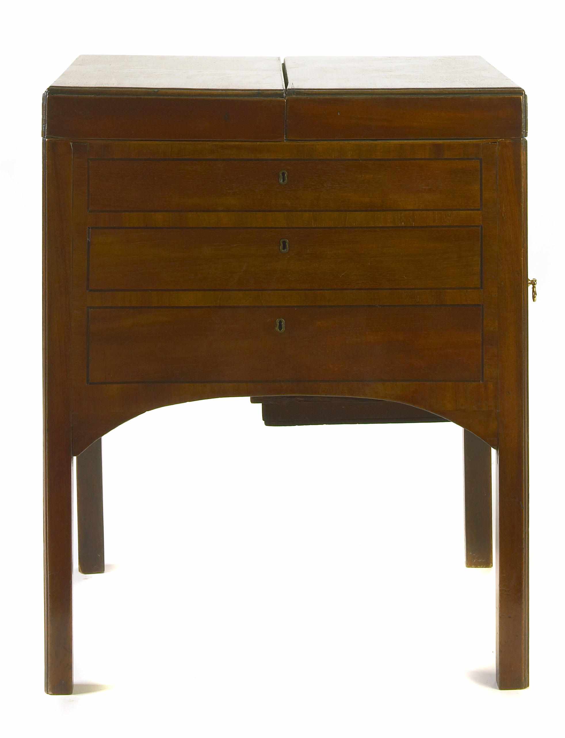 Appraisal: A George III mahogany gentleman's washstand late th century with