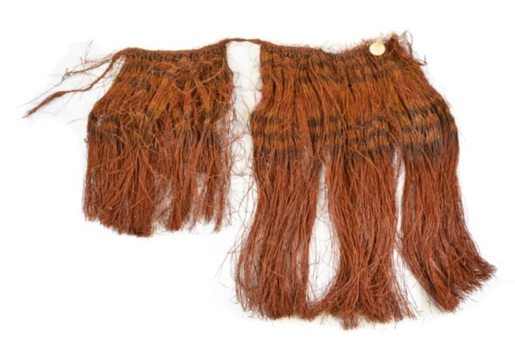 Appraisal: PULPUL GRASS SKIRT WITH MADANG LABELPulpul grass skirt with dyed