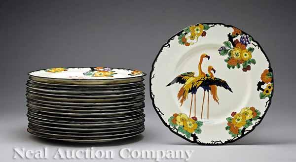 Appraisal: A Set of Vintage Royal Doulton Flamingo Motif Porcelain Plates