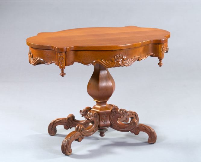 Appraisal: American Rococo Revival Mahogany Center Table third quarter th century