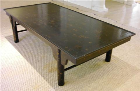 Appraisal: LARGE ROSE TARLOW MELROSE HOUSE BLACK CRACKLED LACQUER COFFEE TABLE