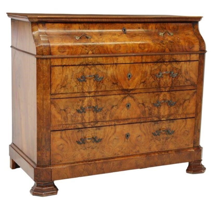 Appraisal: French Louis Philippe period burled walnut commode mid th c