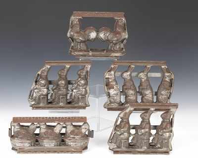 Appraisal: A Group of Antique Chocolate Molds Including a -Bunny mold