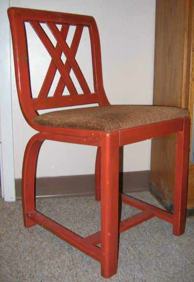 Appraisal: GILBERT ROHDE FOR HEYWOOD WAKEFIELD Red painted bentwood chair with