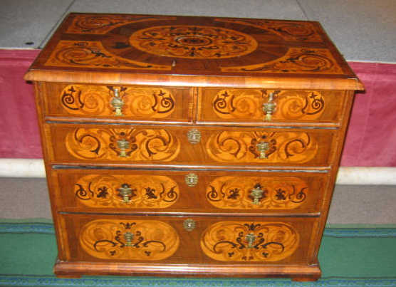 Appraisal: WILLIAM AND MARY FINELY INLAID CHEST OF DRAWERS Showing a