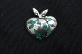 Appraisal: Vintage Sterling Cesar Palma Peru Heart Pin Vintage Sterling Cesar