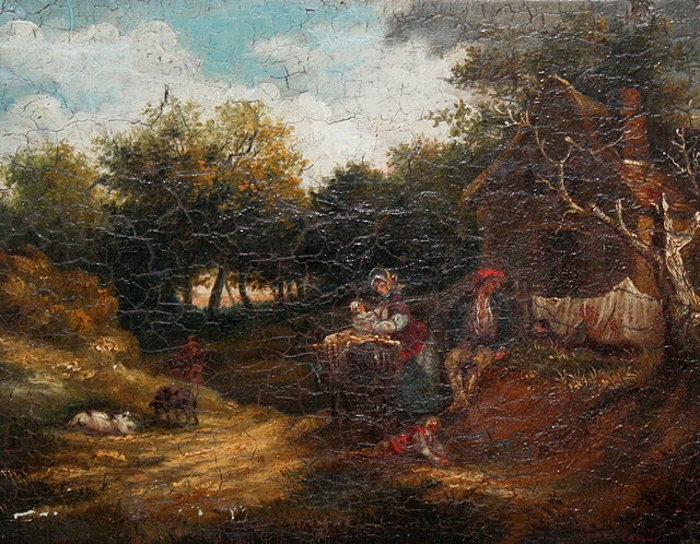 Appraisal: CIRCLE OF GEORGE MORLAND - A rest in the woods