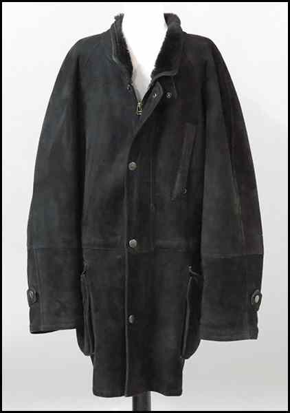 Appraisal: JACQUES JEKEL MAN'S BLACK SHEARLING COAT Size Condition No Specific