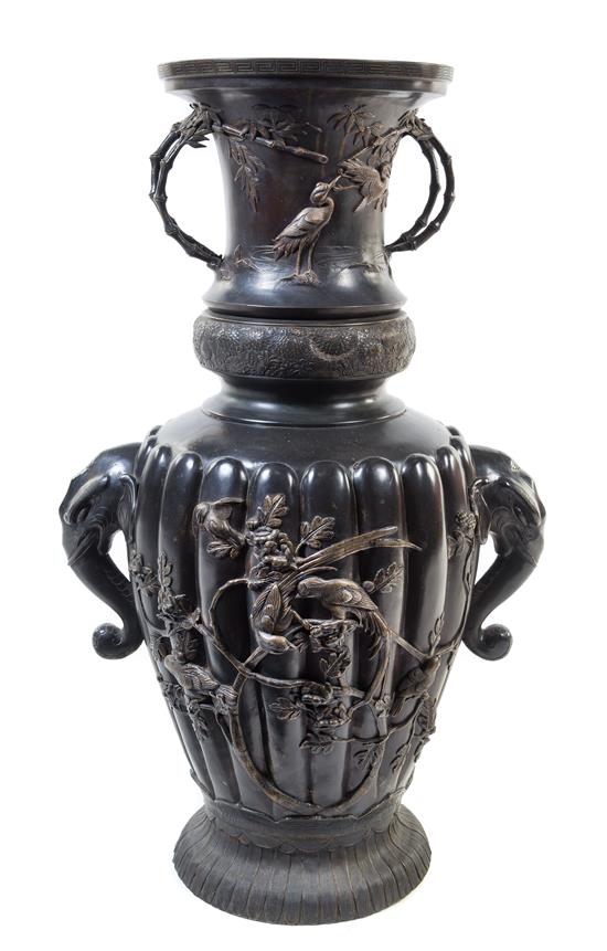 Appraisal: Sale Lot A Massive Bronze Vase having a lobed body