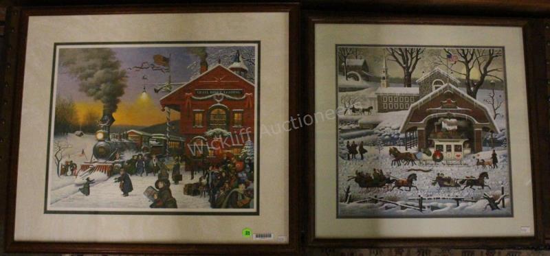 Appraisal: Two framed Charles Wysocki prints both signed in plate and