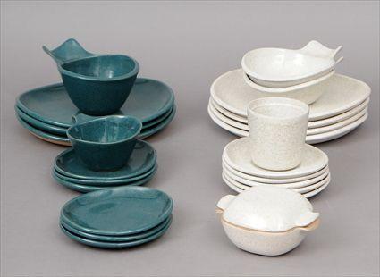 Appraisal: Assorted Glidden Pottery 'Sage and Sand' and 'Veridian' Pattern Tableware