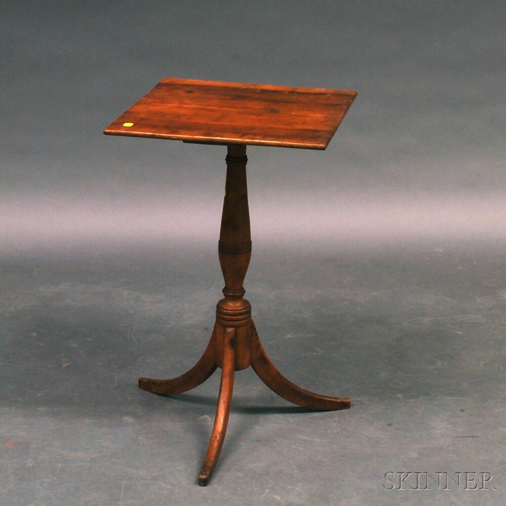 Appraisal: Federal Cherry Candlestand New England early th century the square